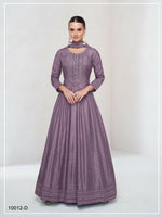 Thumbnail for Teeya Creation Onion Color Heavy Vichitra Silk Embroidery Work Long Gown - Distacart
