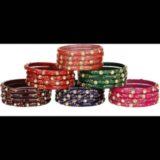 Afast Bridal Wedding & Party Fashionable Colorful Glass Bangle/Kada Set, Pack Of 24 - Distacart
