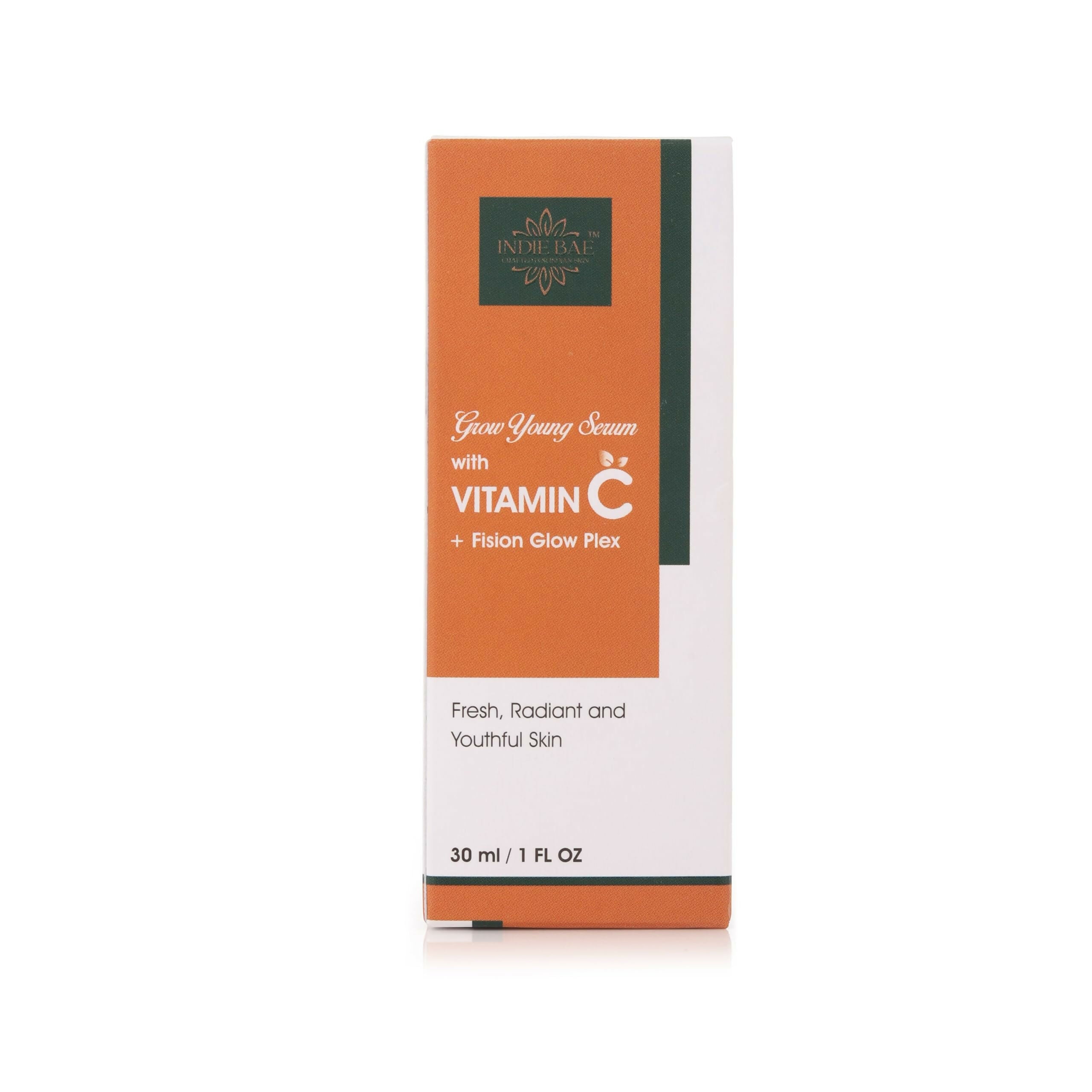 Indie Bae Crafted For Indian Skin: Grow Young Serum with Vitamin C and Fision Glowplex - Distacart