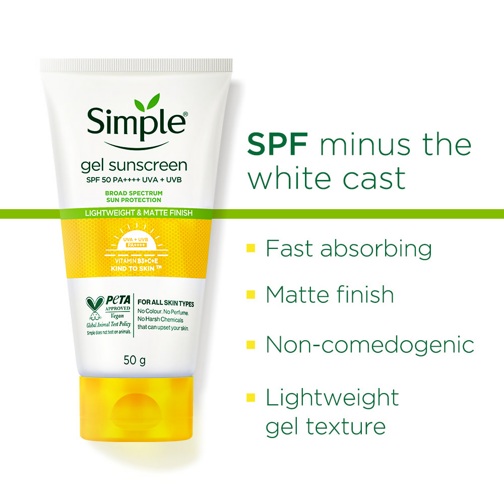 Simple Kind to Skin Gel Sunscreen SPF 50 PA++++ - Distacart