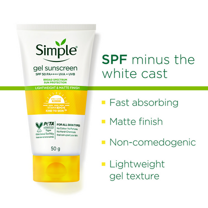 Simple Kind to Skin Gel Sunscreen SPF 50 PA++++ - Distacart