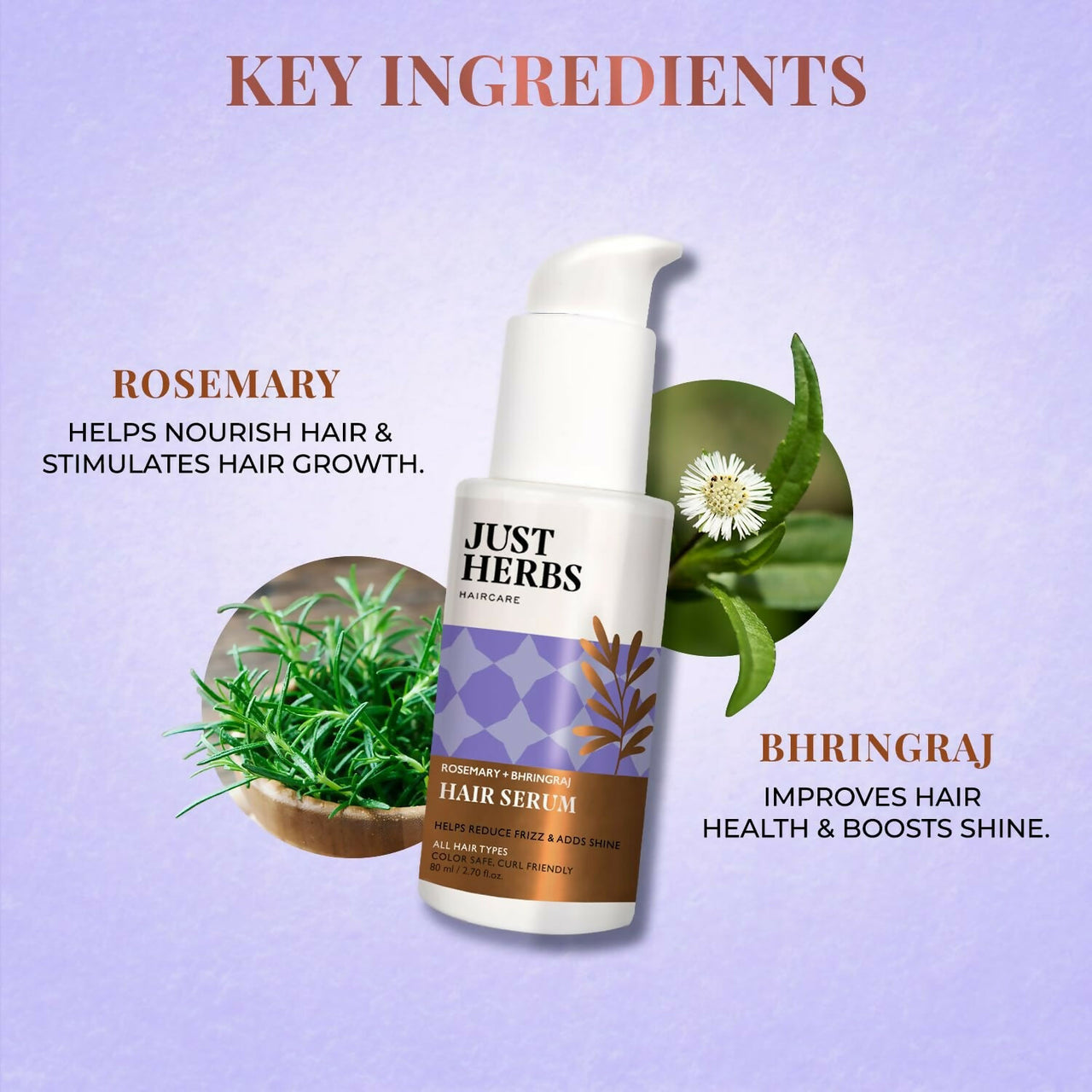 Just Herbs Rosemary Bhringraj Hair Serum - Distacart