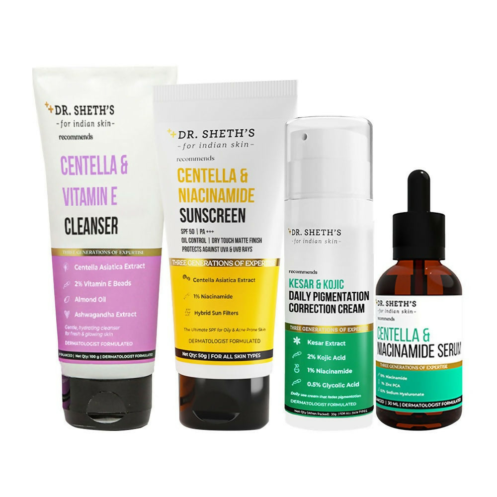 Dr. Sheth's Fresh & Clear CSMS (Cleanser, Serum, Moisturizer, Sunscreen) Combo - Distacart