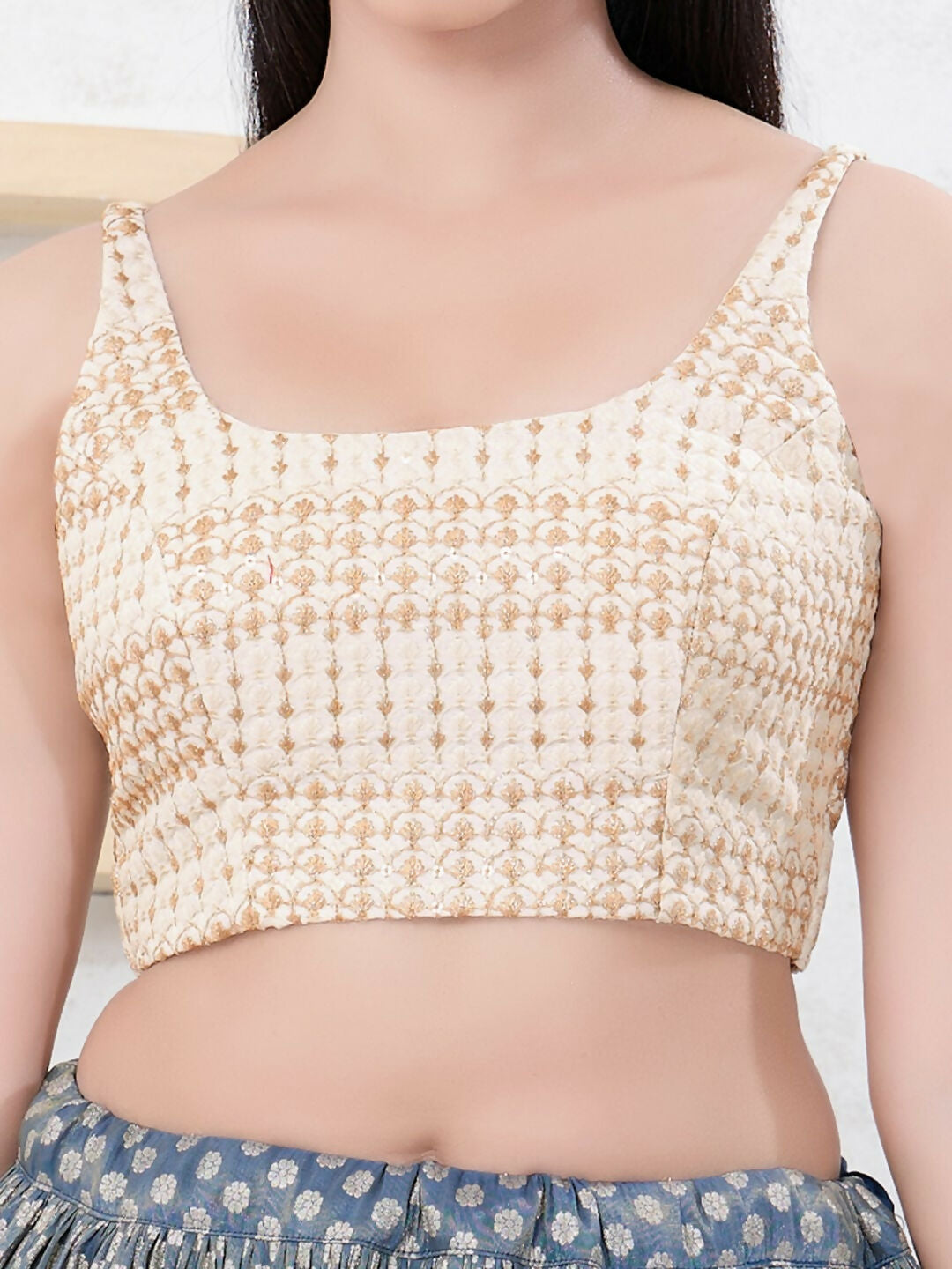 Joban Fashion Gold Shift Sleeveless Back Open Blouse - Dista