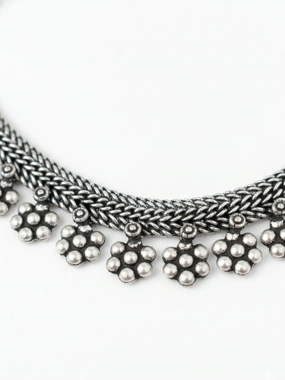 NVR Women Oxidised Silver Beaded Necklace - Distacart