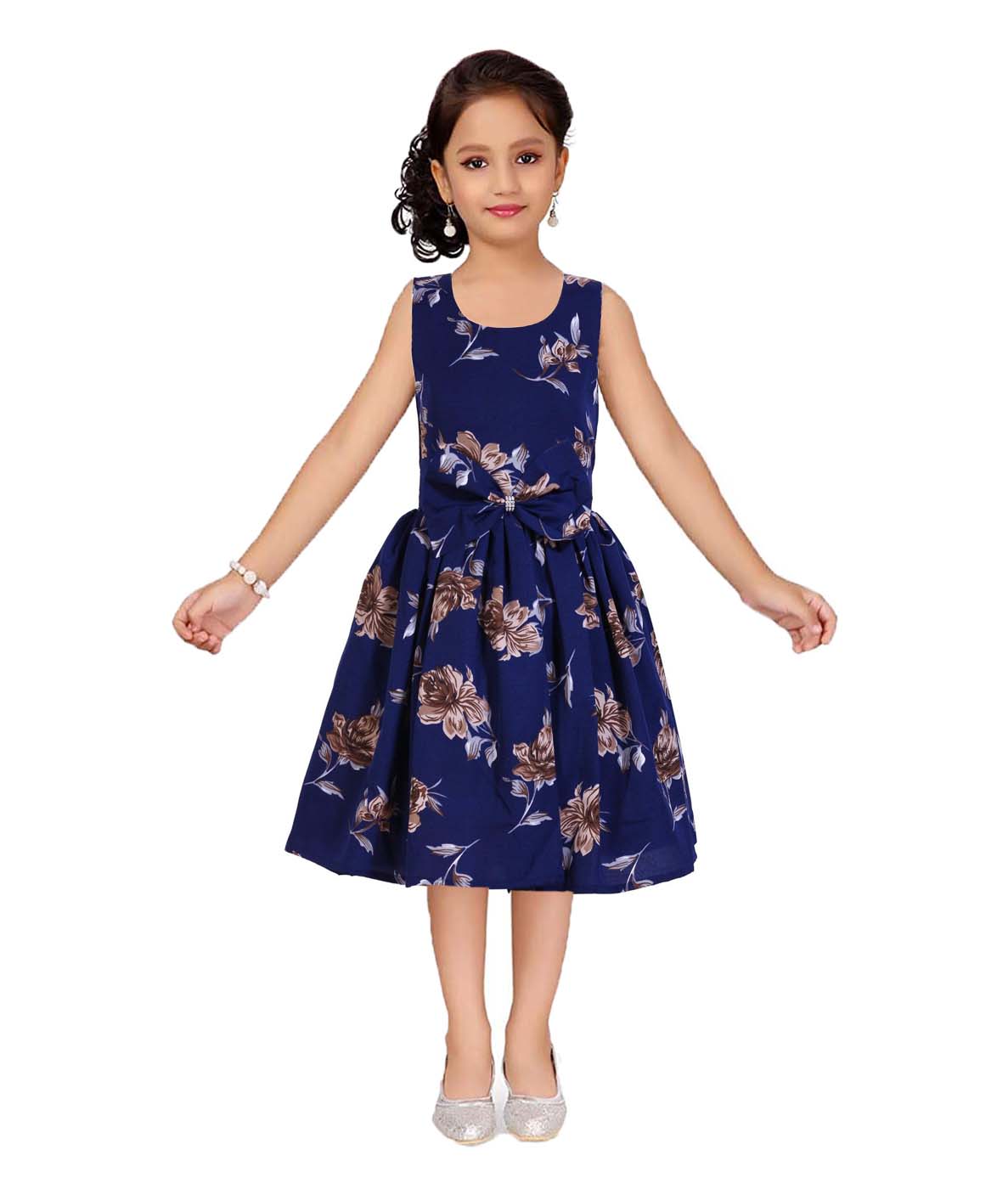 Asmaani Kids Party Wear Stylish Dresses, Perfect for Parties, Functions & Vacations - Navy Blue - Distacart