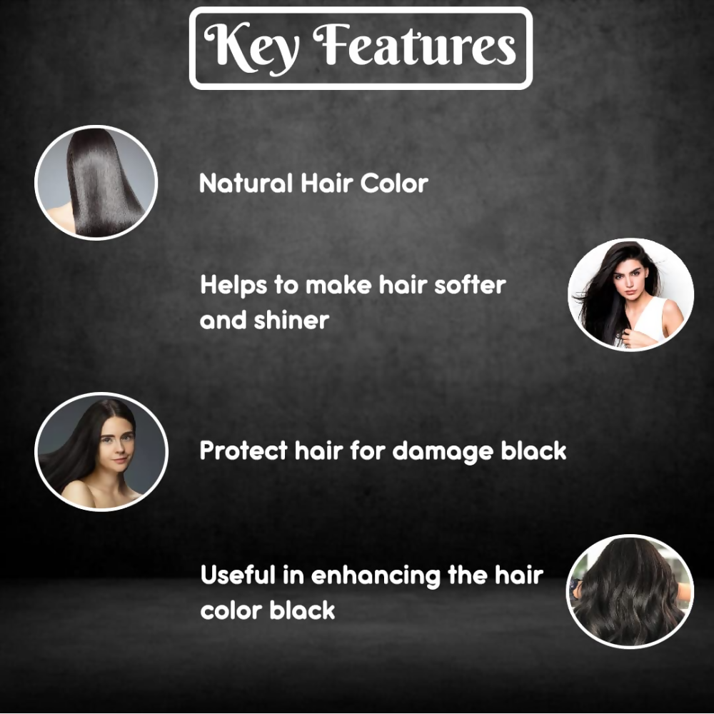 VedicAyurveda Natural Pure Henna Based Hair Color - Natural Black - Dista