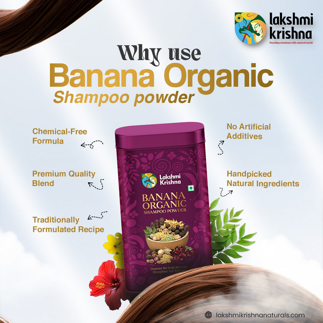 Lakshmi Krishna Naturals Banana Organic Shampoo Powder