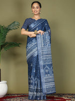 Thumbnail for Astita Cotton Blue Saree
