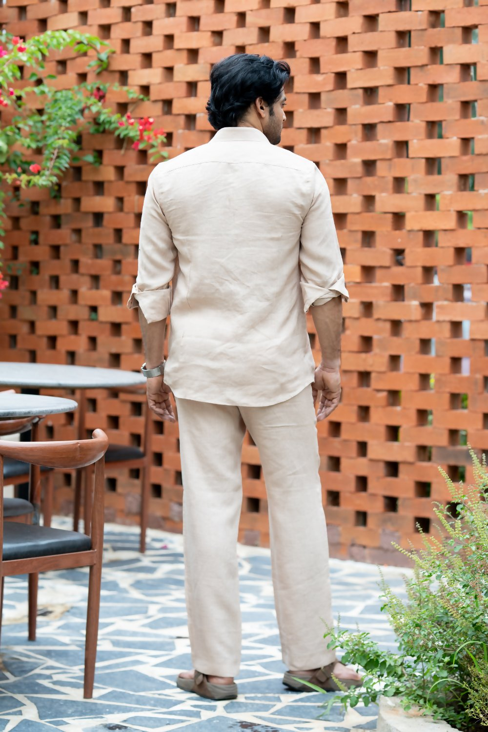 Linen Baige Oasis Dune Shirt By Hilo Design - Distacart