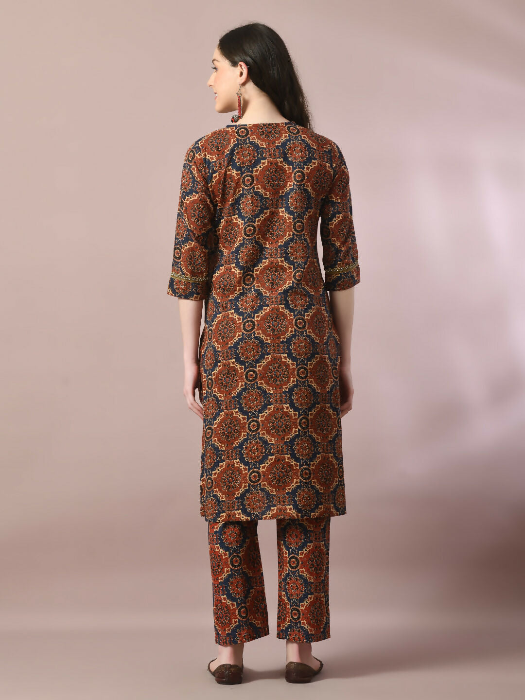 Myshka Women's Multi Printed Cotton Straight Party Kurta Set - Distacart