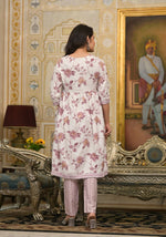 Thumbnail for Partywear Designer Lavender Cotton Stitched Suit With Dupatta - Tanisha - Distacart