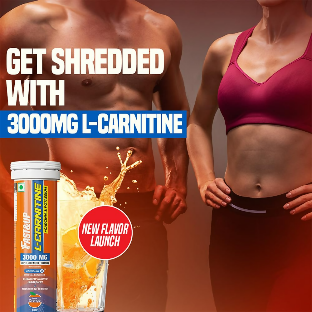 Fast&Up L Carnitine 3000mg Effervescent Tablets - Orange Flavour - Distacart