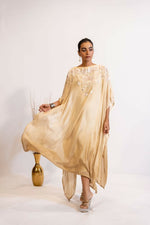 Thumbnail for Timaraa Champagne Glow Hand-Embellished Georgette Kaftan Dress - Dista