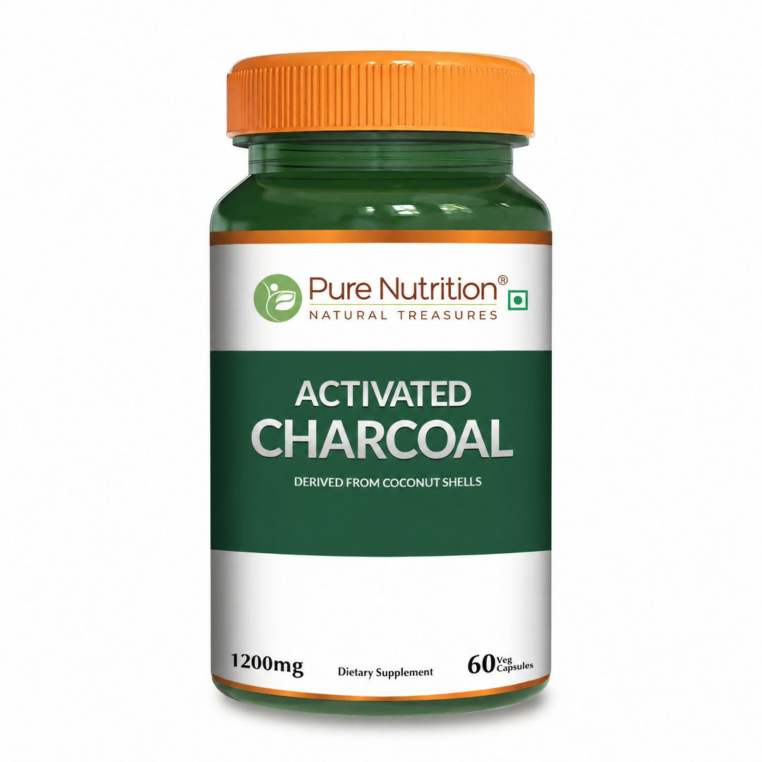 Pure Nutrition Activated Charcoal Capsules 1200mg Veg Capsules