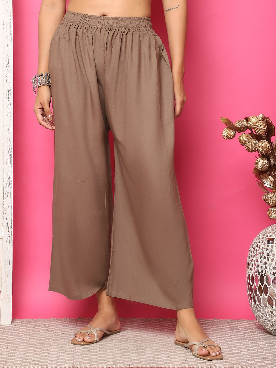 TAG 7 Women Flared Ethnic Palazzos - Distacart