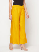 Thumbnail for Aniyah Mustard Color Rayon Flared Slip-On Palazzo