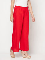 Thumbnail for Aniyah Rayon Flared Slip-On Red Palazzo