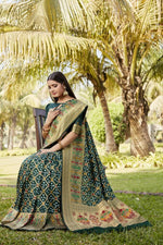 Thumbnail for Anaita Green Woven Design Pure Gharchola Bandhej Silk Saree With Blouse - Distacart