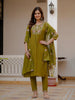 Pramukh Fab Mehendi Green Color Viscose Mango Silk Kurta Set - Distacart