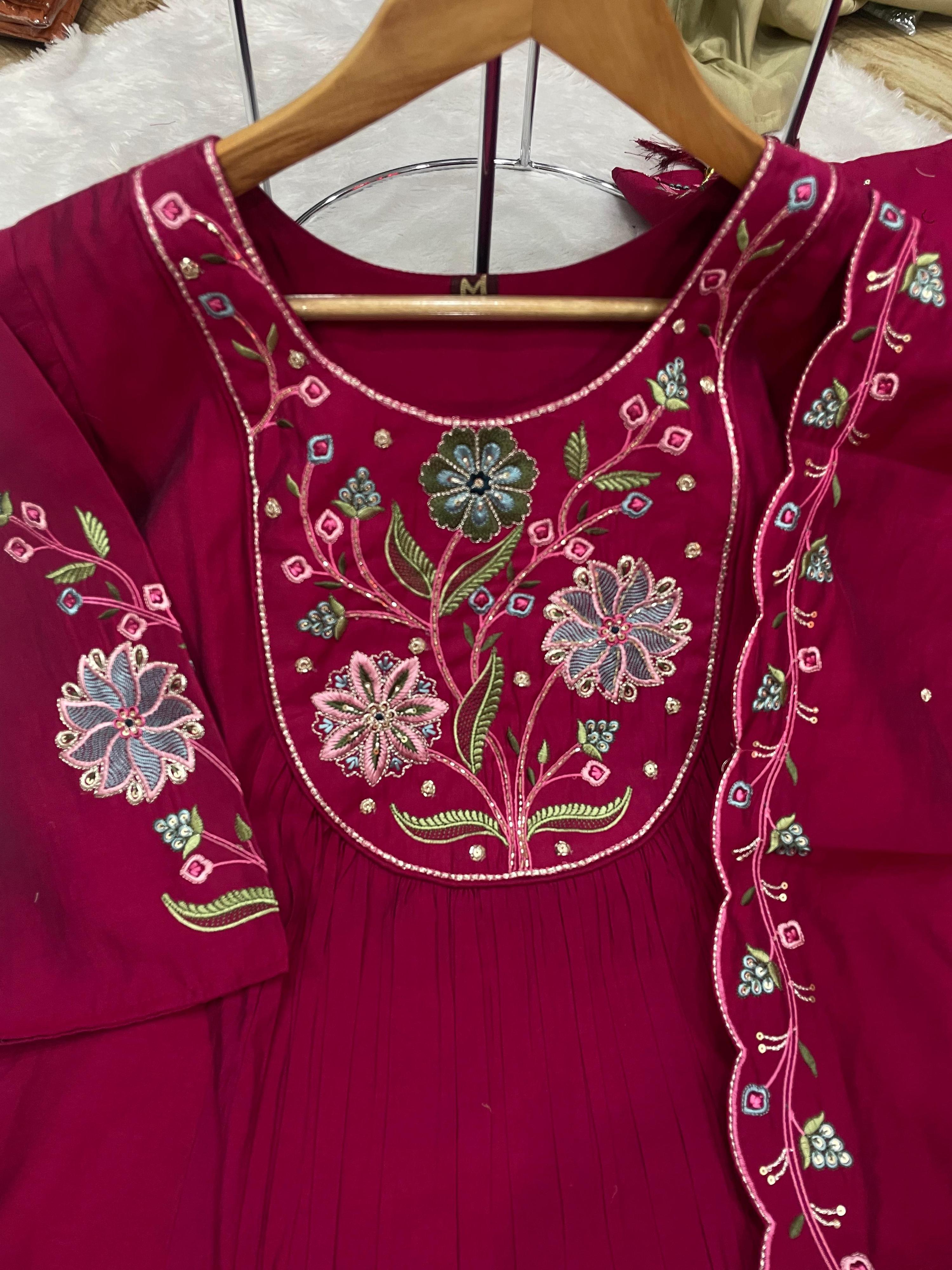 Pramukh Fab Rani Pink Color Viscose Roman Silk Kurta Set - Distacart