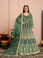 Thumbnail for Anaita Green Embroidered Net Anarkali Suit - Distacart