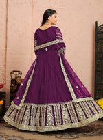 Thumbnail for Anaita Purple Embroidered Net Anarkali Suit - Distacart