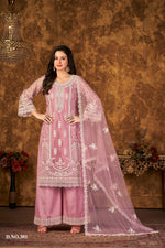 Thumbnail for Anaita Pink Embroidered Net Plazzo Suit - Distacart