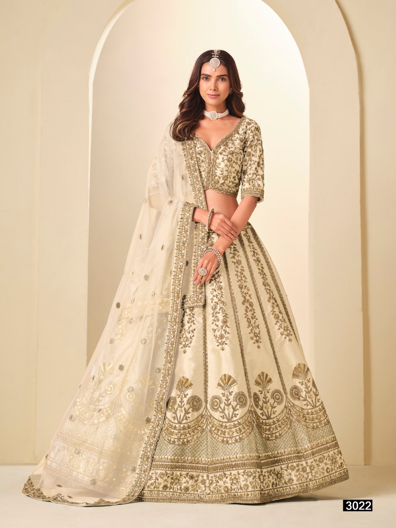Anaita White Art Silk Lehenga Choli With Heavy Embroidery Work - Distacart