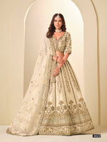 Thumbnail for Anaita White Art Silk Lehenga Choli With Heavy Embroidery Work - Distacart