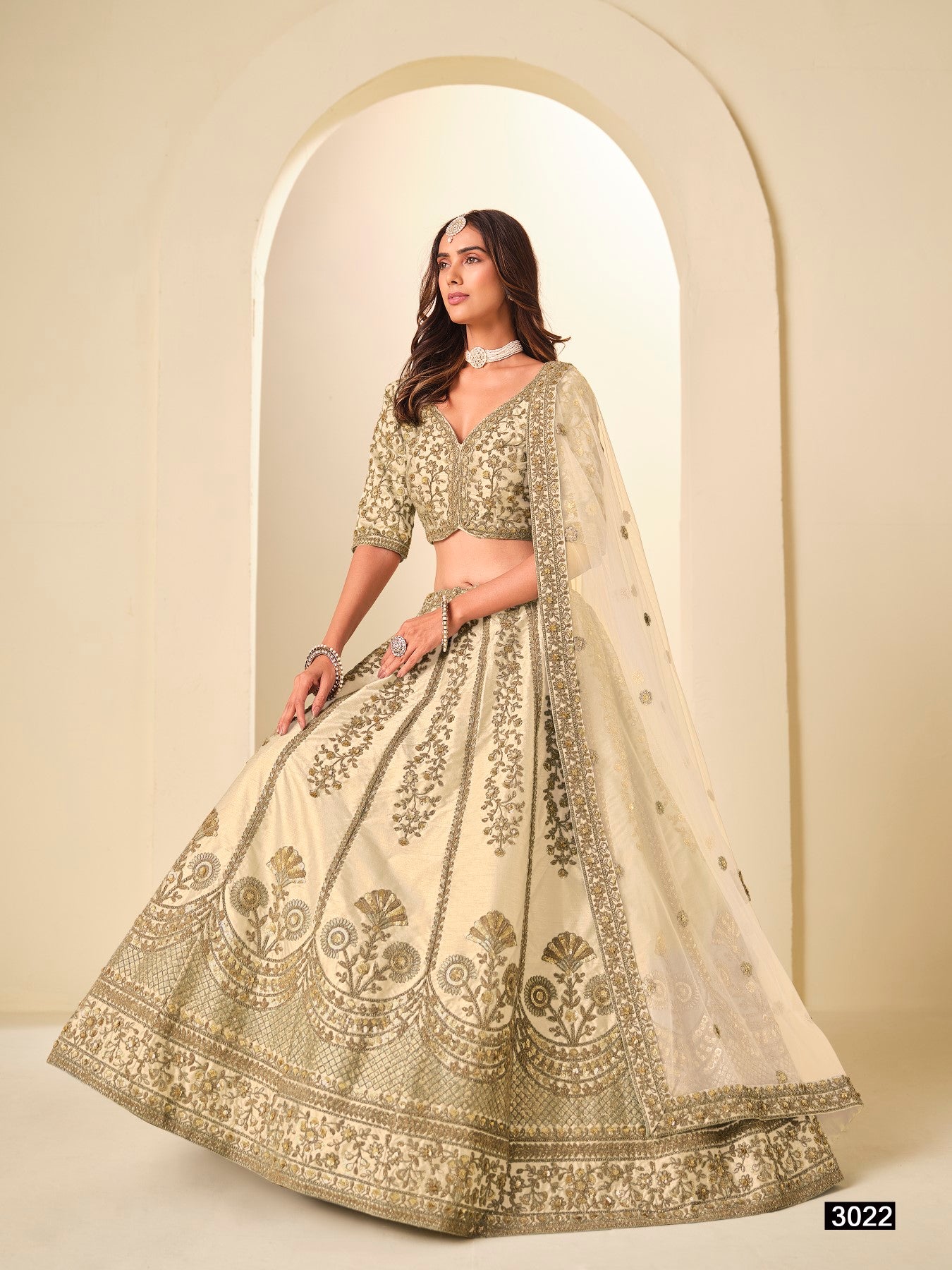 Anaita White Art Silk Lehenga Choli With Heavy Embroidery Work - Distacart