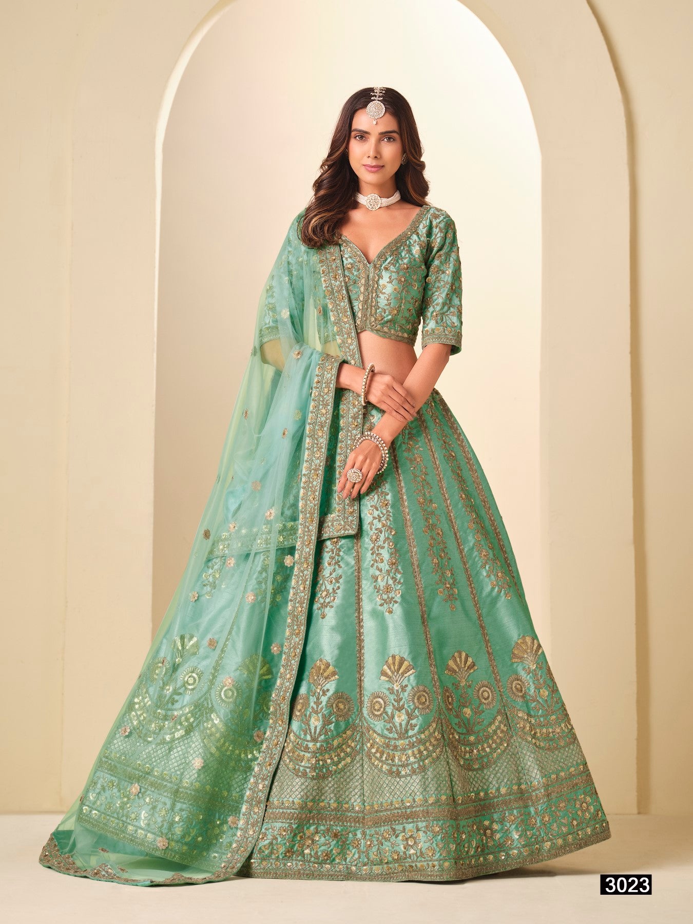 Anaita Sea Green Art Silk Lehenga Choli With Heavy Embroidery Work - Distacart