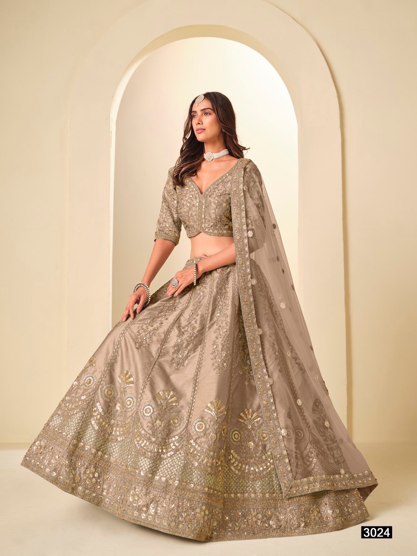Anaita Brown Art Silk Lehenga Choli With Heavy Embroidery Work - Distacart