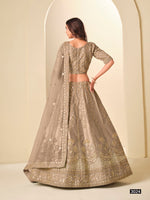 Thumbnail for Anaita Brown Art Silk Lehenga Choli With Heavy Embroidery Work - Distacart