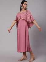Thumbnail for Aks Yoke Design Flared Sleeves Georgette Anarkali Kurta - Distacart
