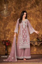 Thumbnail for Anaita Purple Embroidered Net Plazzo Suit - Distacart
