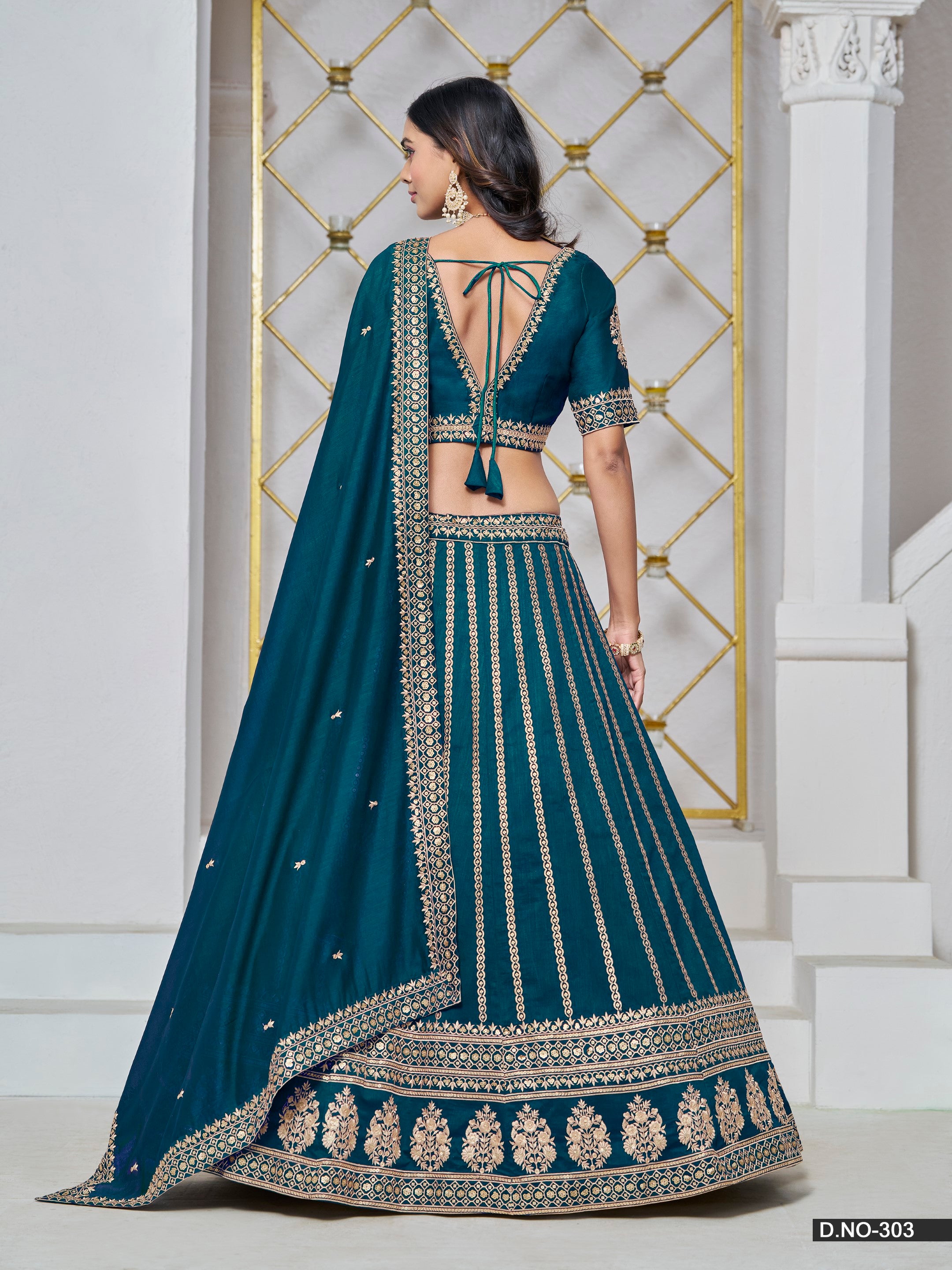 Anaita Teal Embroidered Art Silk Designer Lehenga With Blouse - Distacart