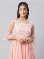 Thumbnail for AURELIA Embroidered Bell Sleeve Smocked Maxi Ethnic Dress