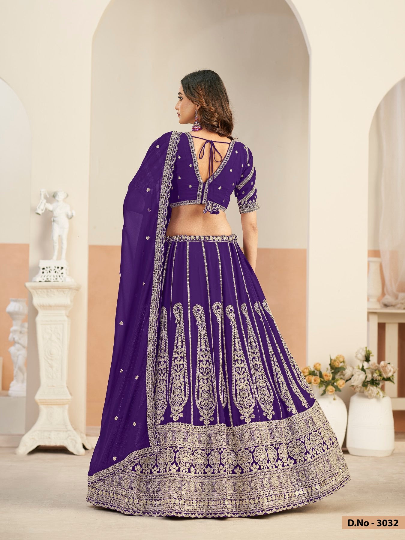Anaita Violet Faux Georgette Lehenga Choli With Sequence Work - Distacart