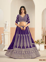 Thumbnail for Anaita Violet Faux Georgette Lehenga Choli With Sequence Work - Distacart