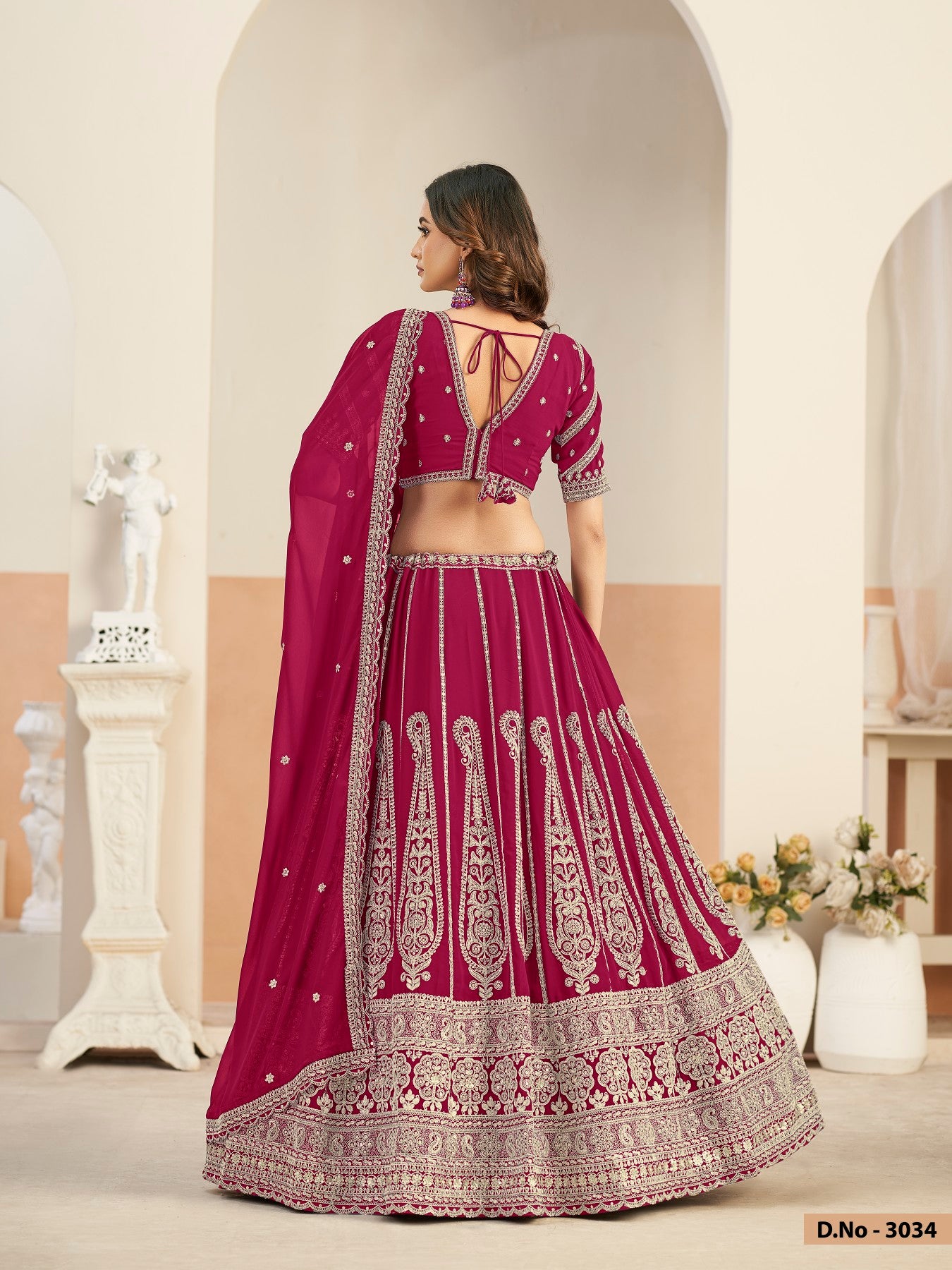 Anita Rani Pink Faux Georgette Lehenga Choli With Sequence Work - Distacart