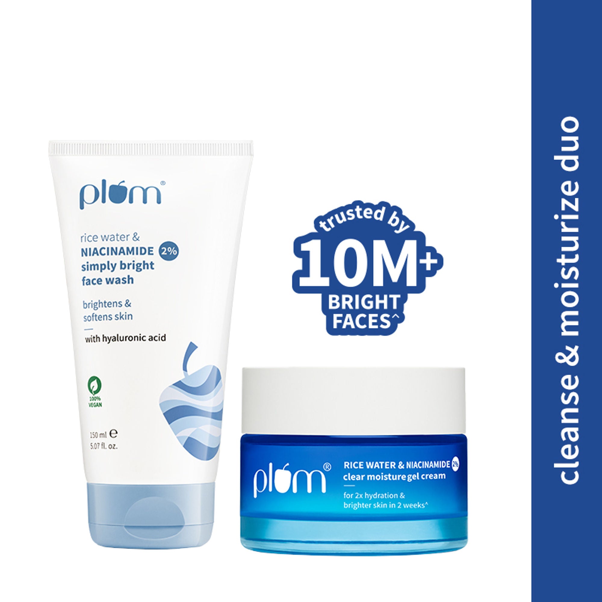 Plum 2% Niacinamide and Rice Water Face Wash and Moisturiser