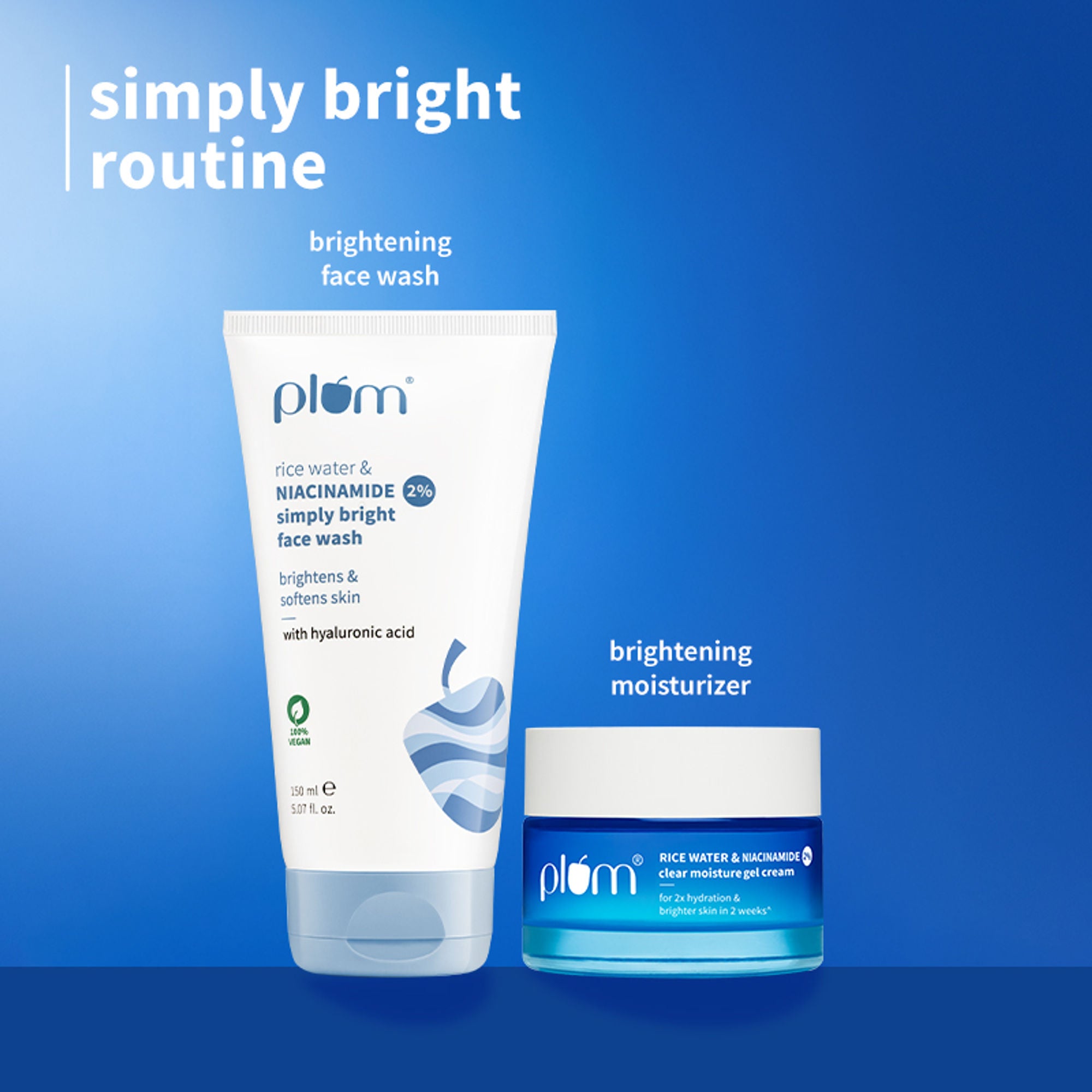 Plum 2% Niacinamide and Rice Water Face Wash and Moisturiser