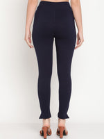 Thumbnail for TAG 7 Pack of 2 Navy Blue & Cream-Coloured Ankle-Length Leggings - Distacart
