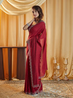 Thumbnail for kasee Embellished Beads and Stones Silk Blend Saree - Distacart