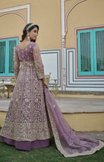 Thumbnail for Anaita Lavender Silk Anarkali Suit With Embroidery & Sequins Work - Distacart