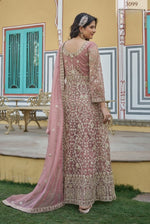 Thumbnail for Anaita Peach Silk Anarkali Suit With Embroidery & Sequins Work - Distacart