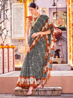 Thumbnail for NOZ2TOZ Women's Bhagalpuri Silk Black Printed Designer Saree With Blouse Piece - Distacart