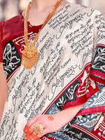 Thumbnail for NOZ2TOZ Women's Bhagalpuri Silk Off White Printed Designer Saree With Blouse Piece - Distacart