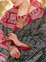 Thumbnail for NOZ2TOZ Women's Bhagalpuri Silk Black Printed Designer Saree With Blouse Piece - Distacart
